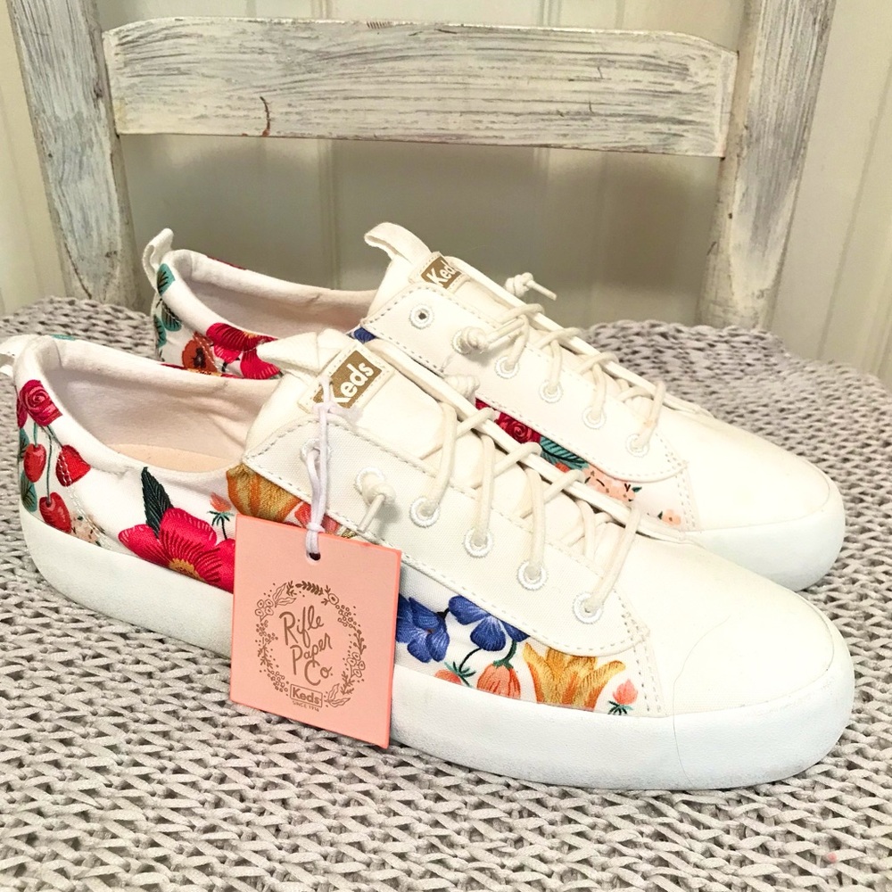 NWT Keds X Rifle Paper Co Kickback Blossom Sneakers - Picture 4 of 16